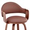 Armen Living Daxton 30" Brown Faux Leather and Walnut Wood Bar Stool LCDXBAWABR30 - alternate 7